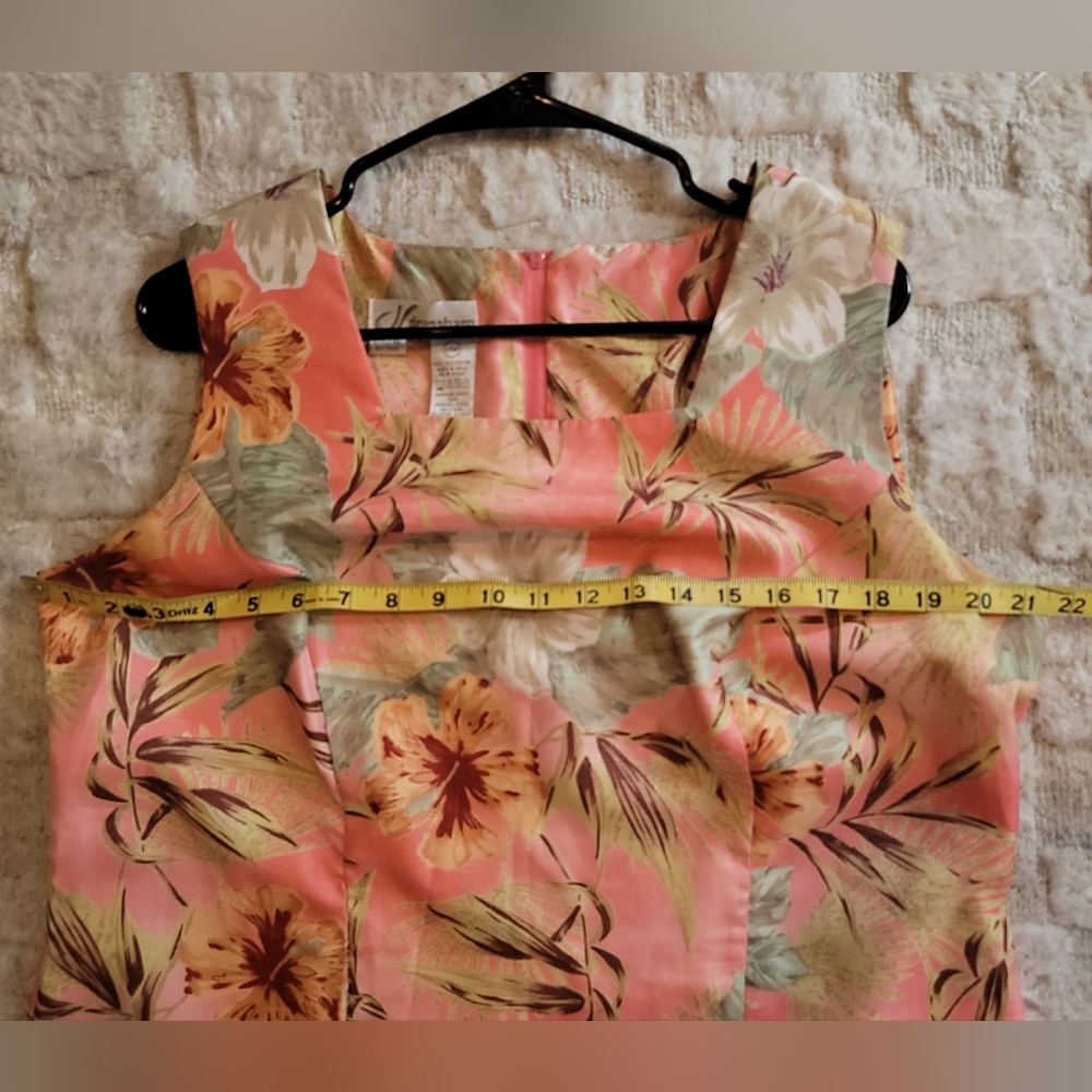 Dress Barn Floral Full Back Zip Top Size 14W - Picture 5 of 9
